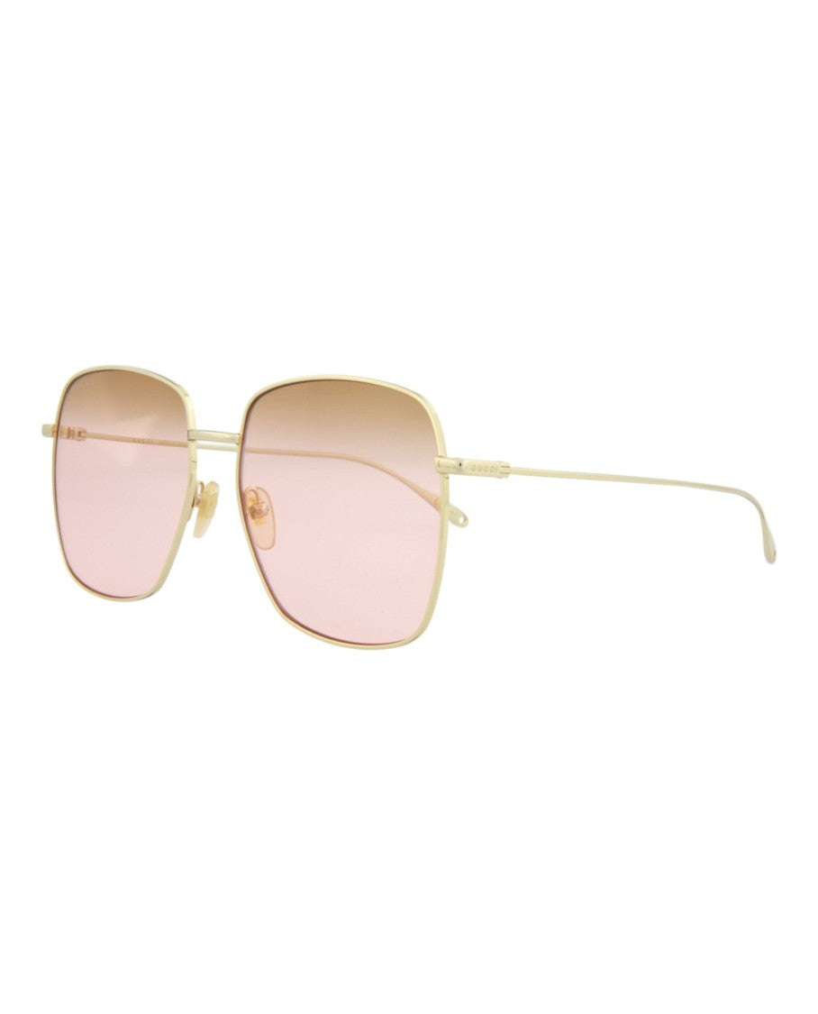 Gucci Square-Frame Metal Sunglasses