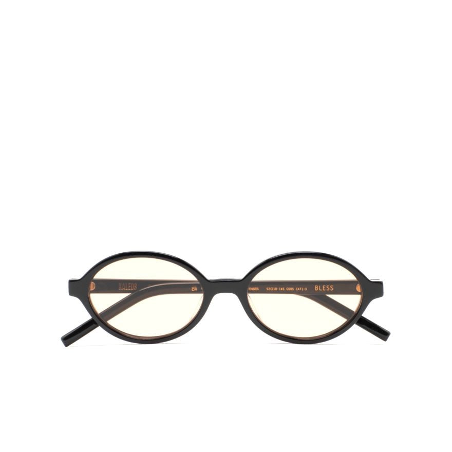 Kaleos Bless Oval-Shaped Thin Frame Sunglasses With Yellow-Tinted Lenses