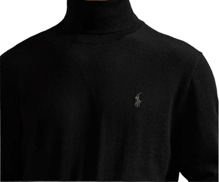 Polo Ralph Lauren Classic Black Wool Turtleneck Sweater
