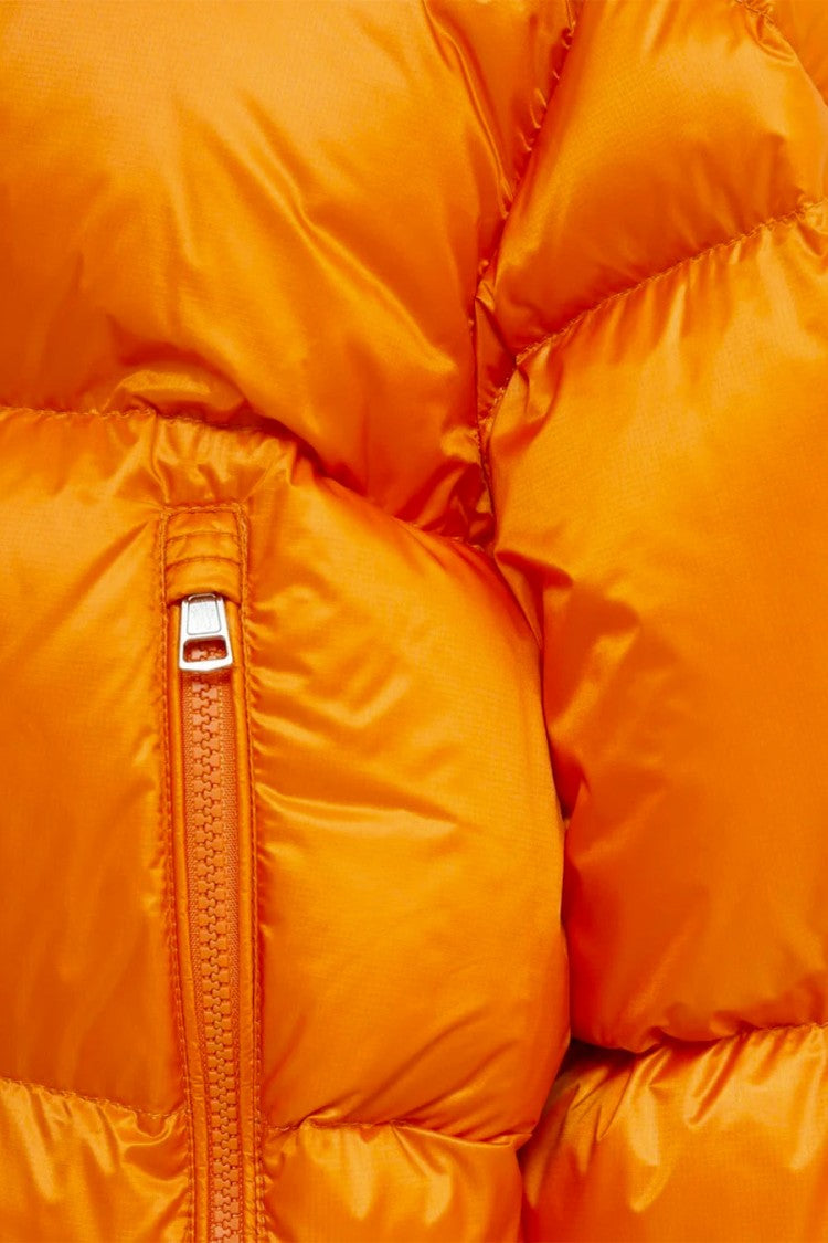 Moncler Orange Polyamide Hooded Puffer Jacket