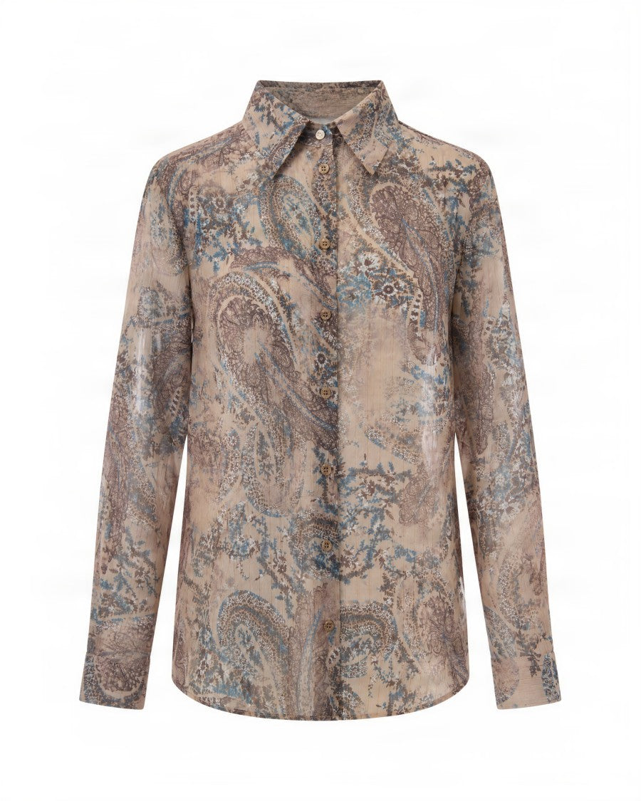 Liu Jo Paisley Long-Sleeve Fluid Blouse