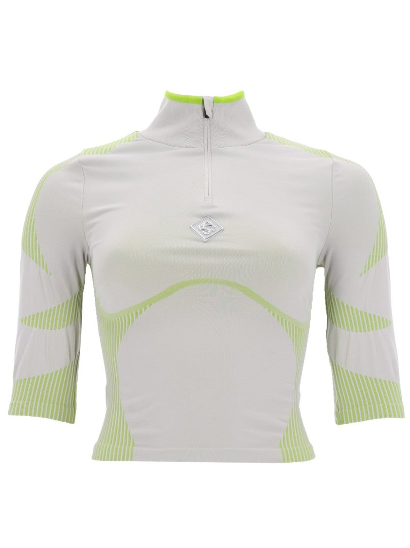 Casablanca Light Neutral Polyamide Zip Crop Top