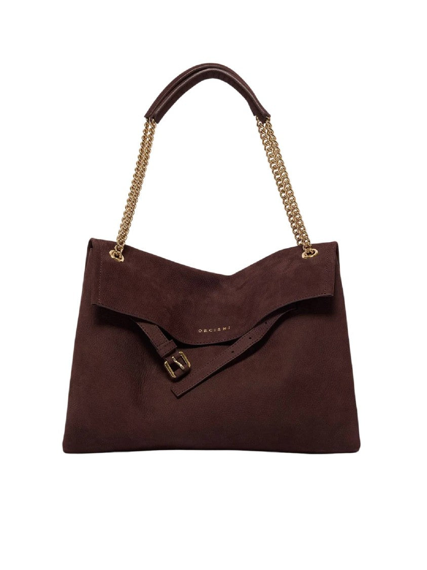 Claudio Orciani Venus Nabucco Midi Nubuck Leather Shoulder Bag