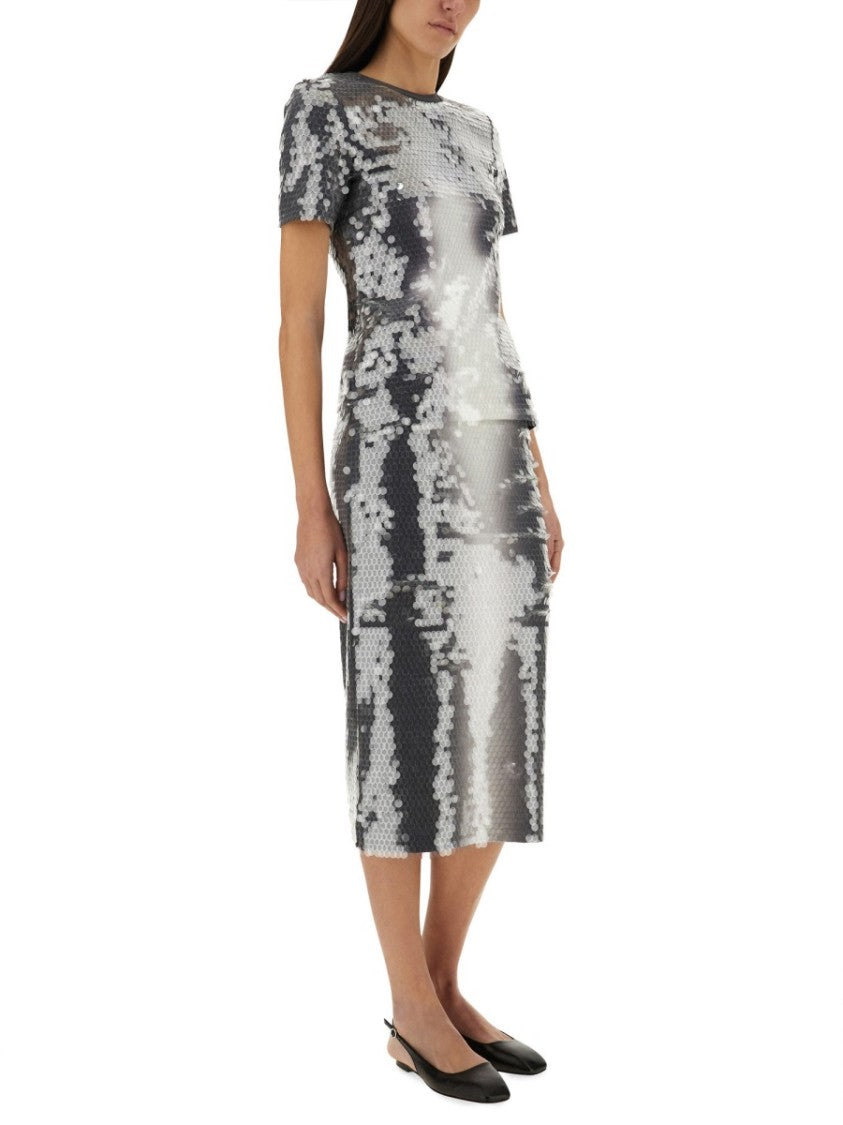 Sportmax Gradient Sequined Midi Skirt With Fitted Silhouette