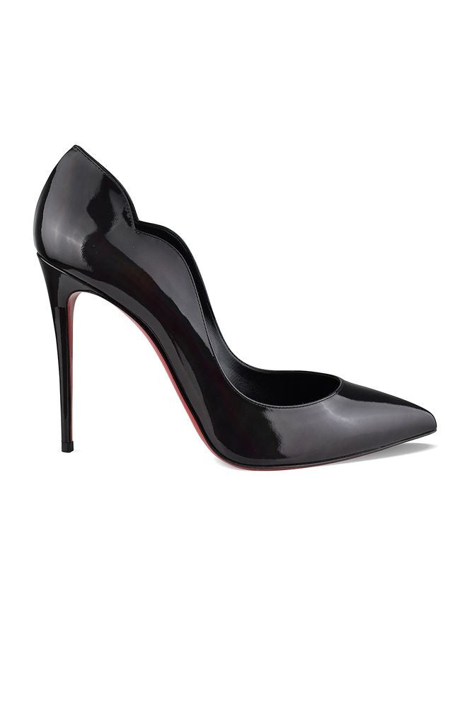 Christian Louboutin Curved Opening Black Patent Leather Pumps