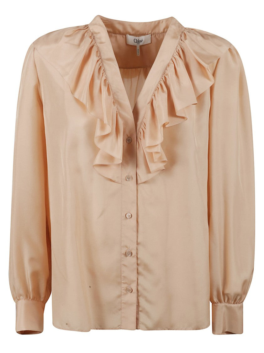 Chloé Silk Blouse With Layered Ruffles