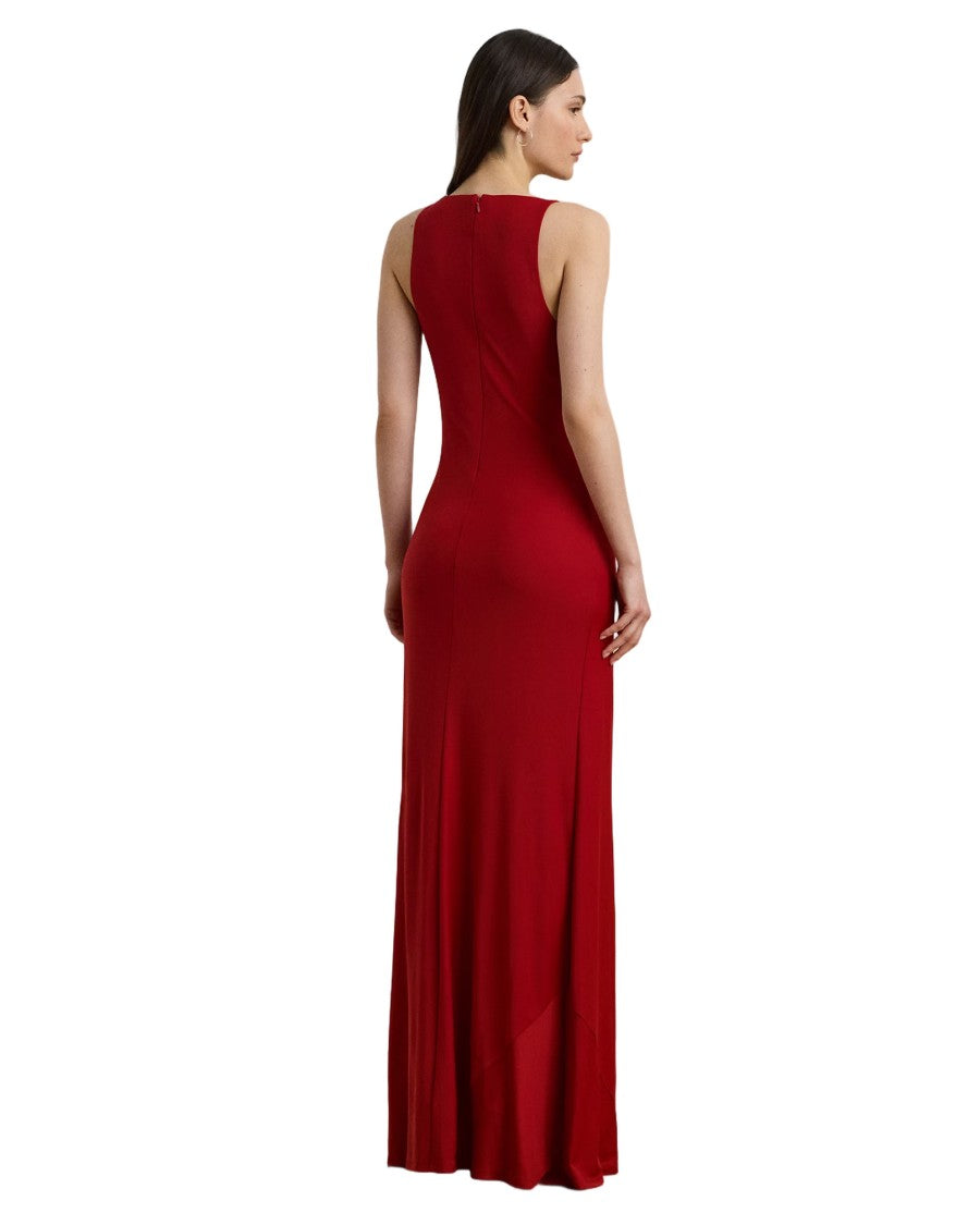 Lauren Ralph Lauren Floor-Length Red Cowl Neck Gown