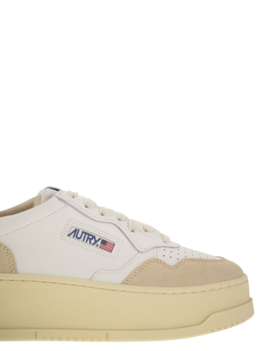 Autry Medalist Platform - Leather And Suede Trainers
