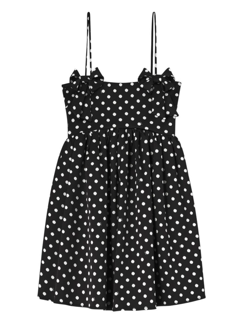 Ganni Mini Dress With Playful Polka Dot Pattern