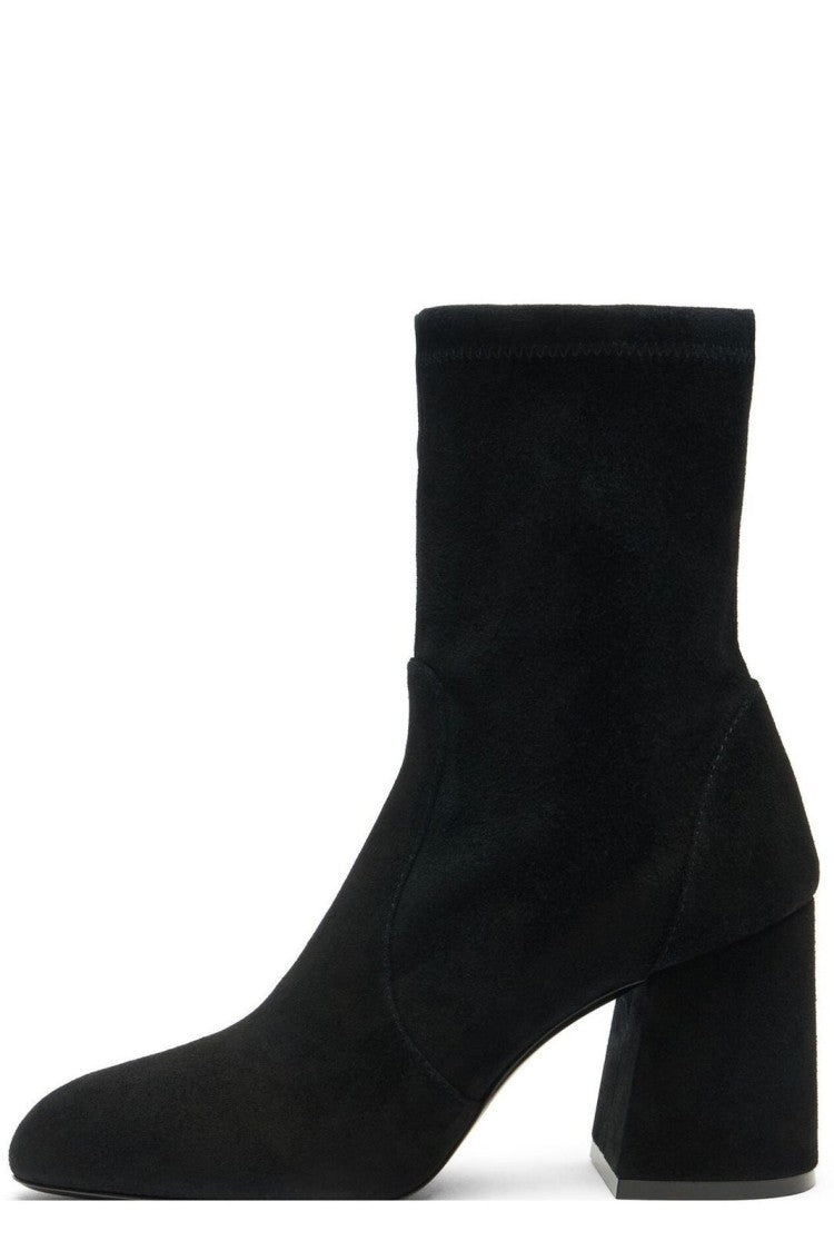Stuart Weitzman Pointed Toe Black Suede Ankle Boots
