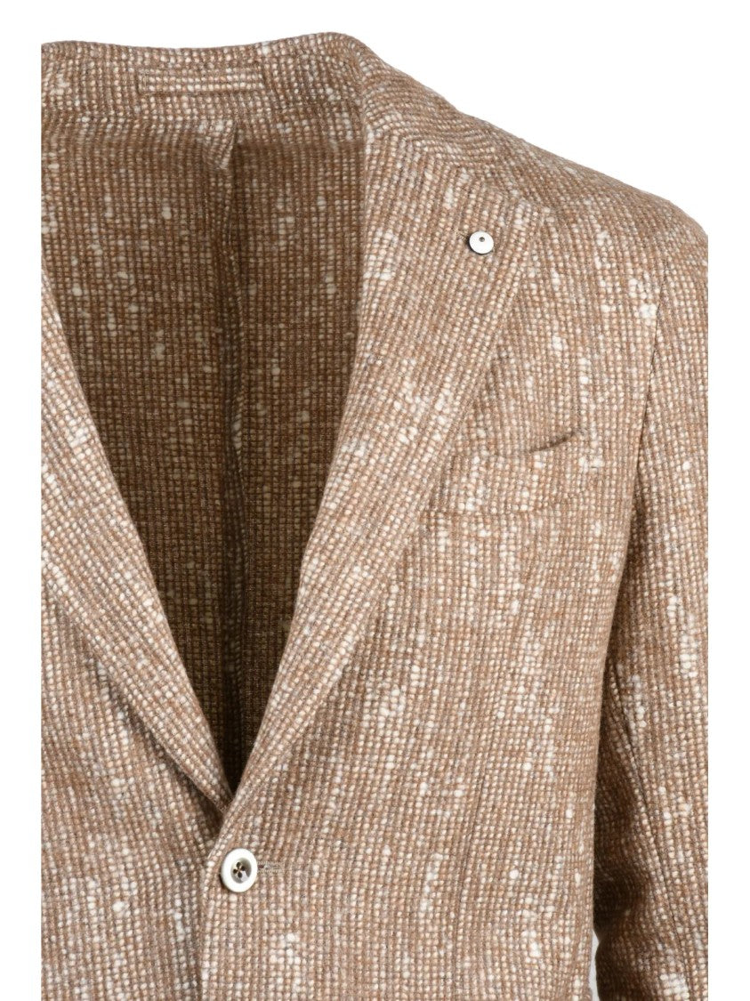 L.B.M. 1911 Textured Bouclé Jacket In Neutral Hues