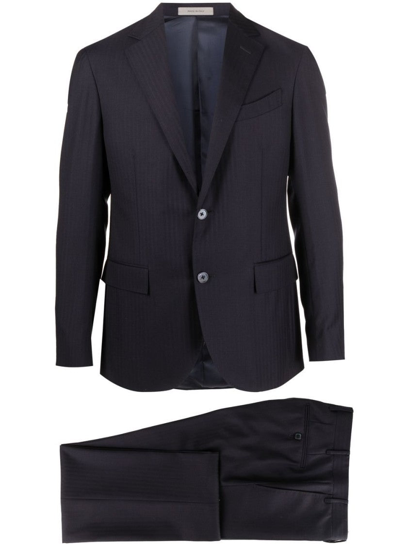 Corneliani Tailored Black Virgin Wool Suit