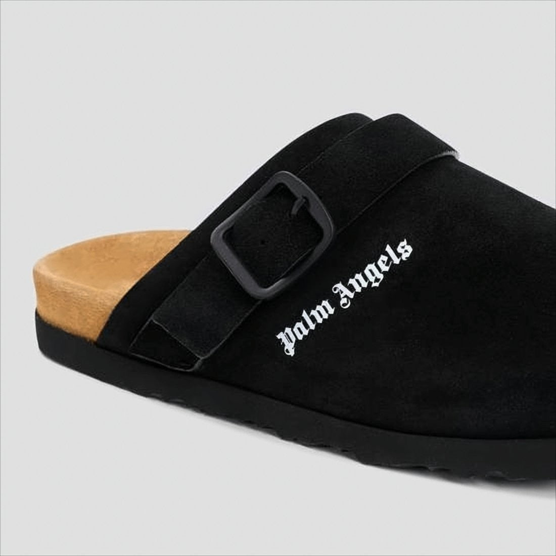 Palm Angels Matte-Finish Suede Slip-On Mules With Adjustable Strap