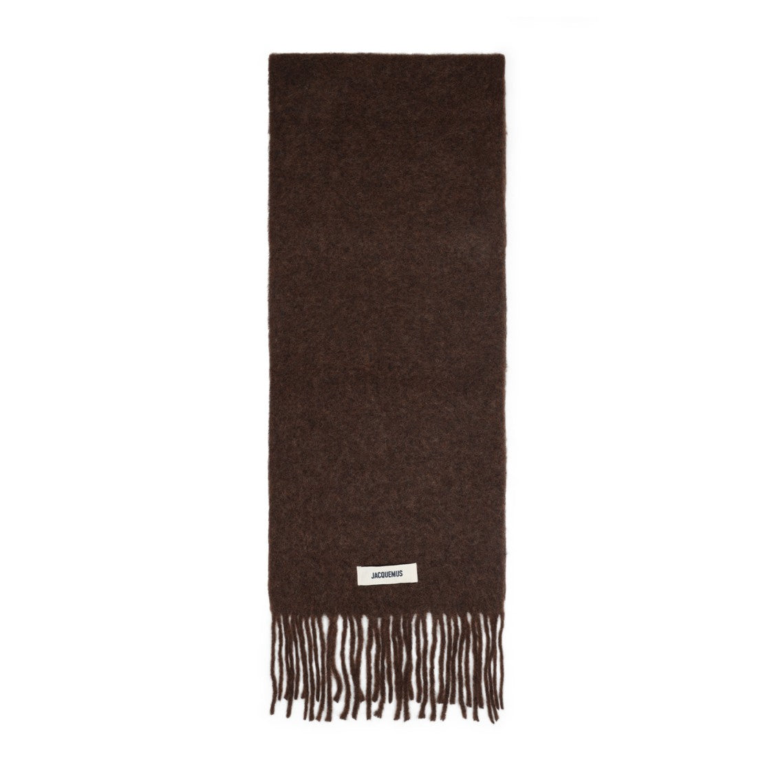 Jacquemus Rectangular Brown Scarf In Alpaca