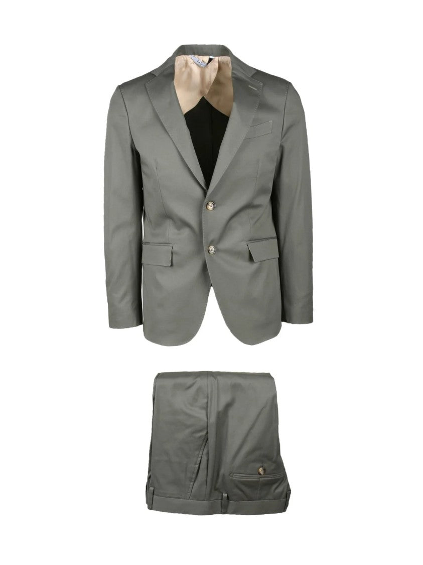 Bottega Martinese Sage Green Virgin Wool Suit