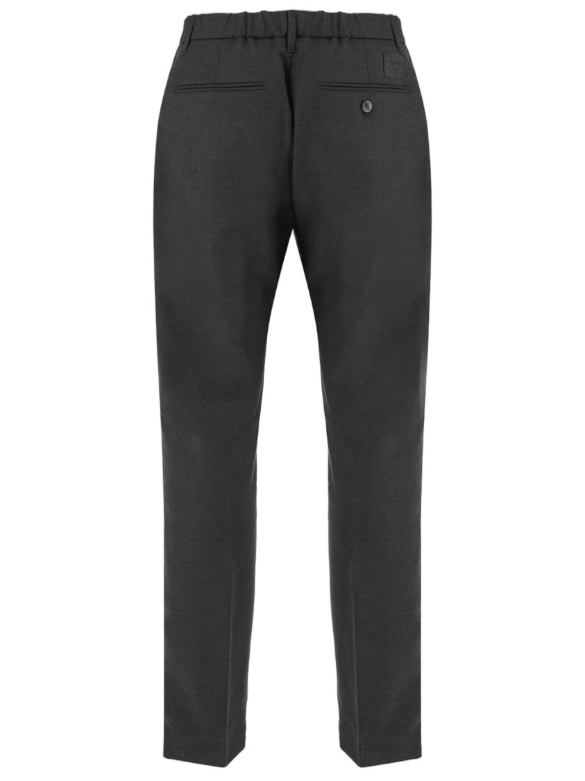 Jacob Cohen Dark Gray Tailored Pressed-Pleat Stretch Wool Straight-Leg Pants