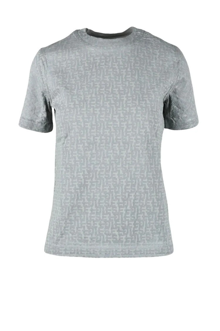 Diesel Grey Textured Cotton T-Shirt