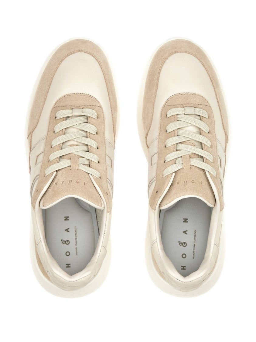 Hogan Beige Suede Overlay Sneakers