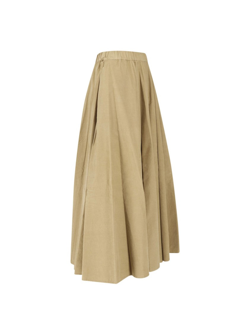 Aspesi Relaxed Flared Elastic Waistband Midi Skirt