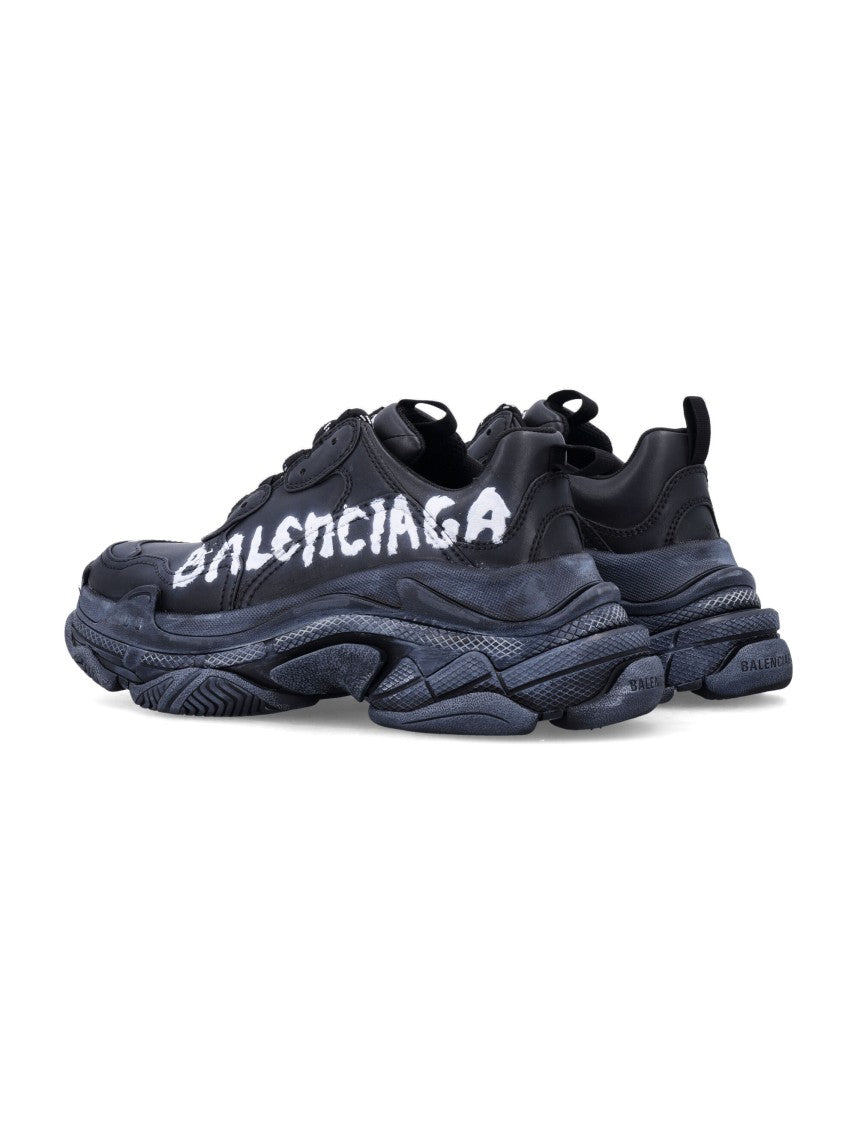 Balenciaga Triple S Paint Logo Woman's Sneakers