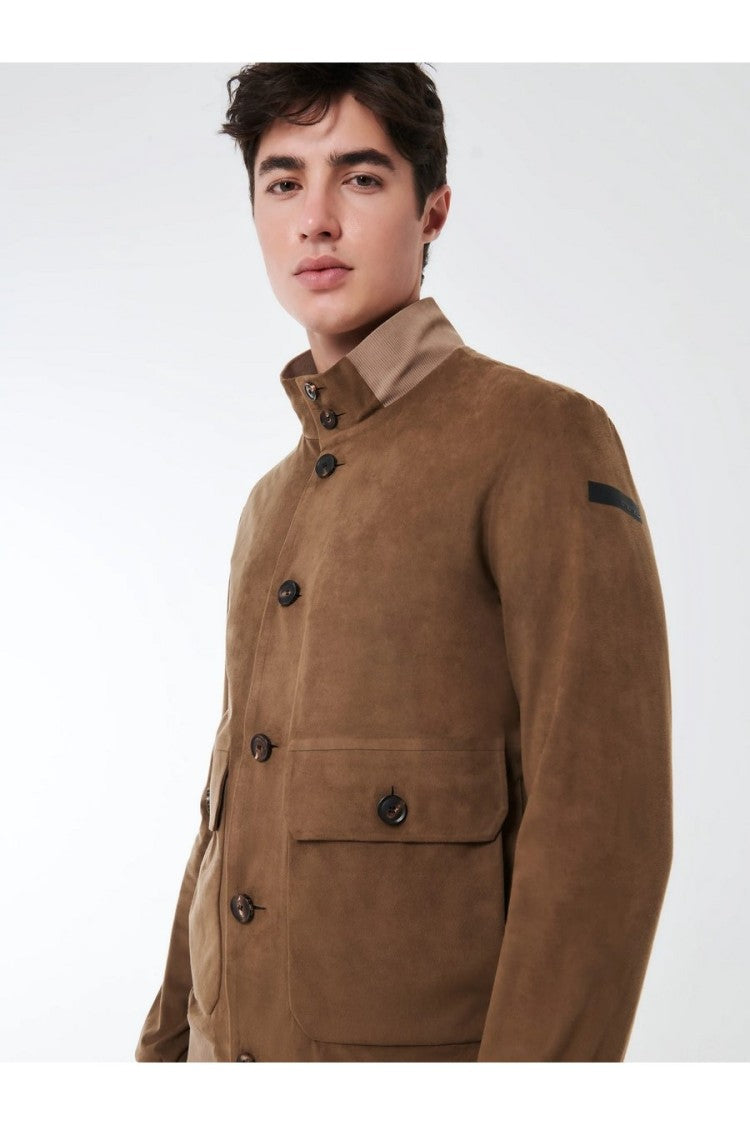 Rrd Beige Lightweight High Collar Modern Jacket