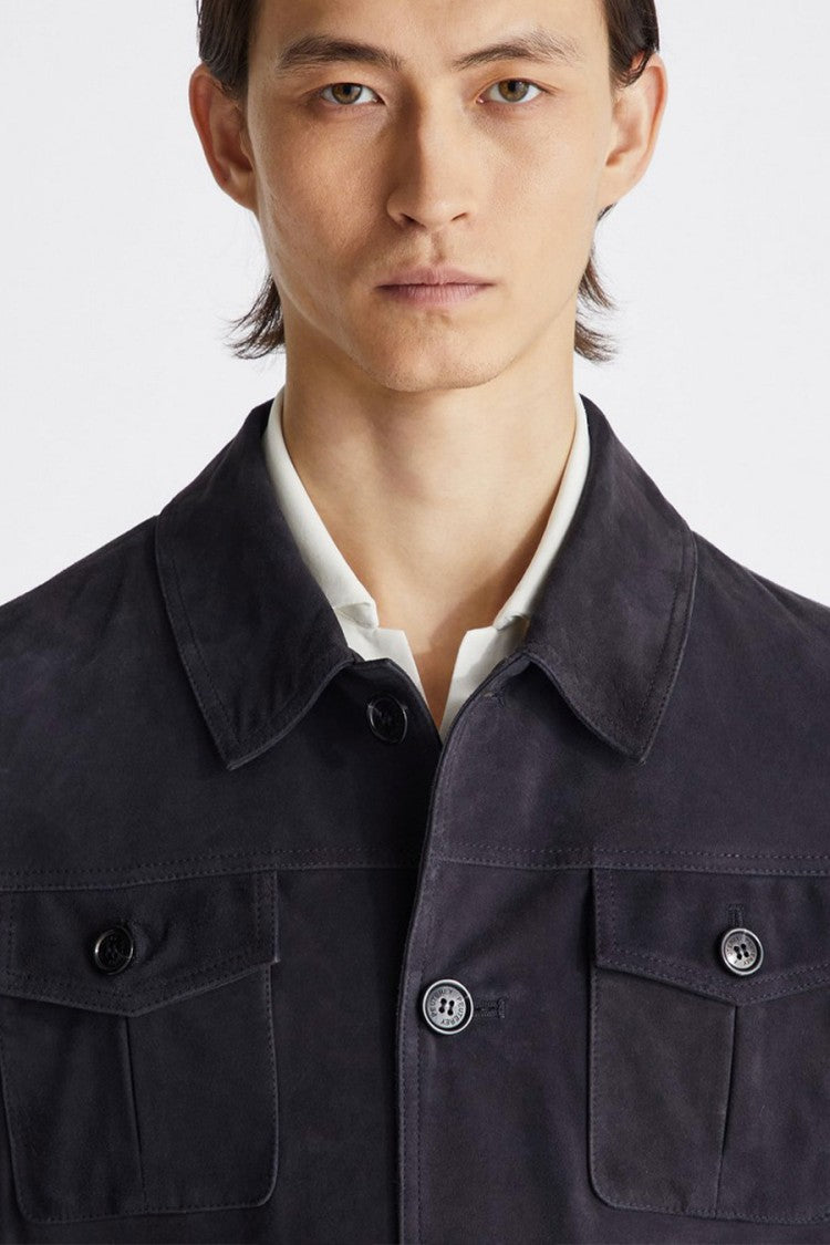 Peuterey Blue Nylon Zip-Up Bomber Jacket