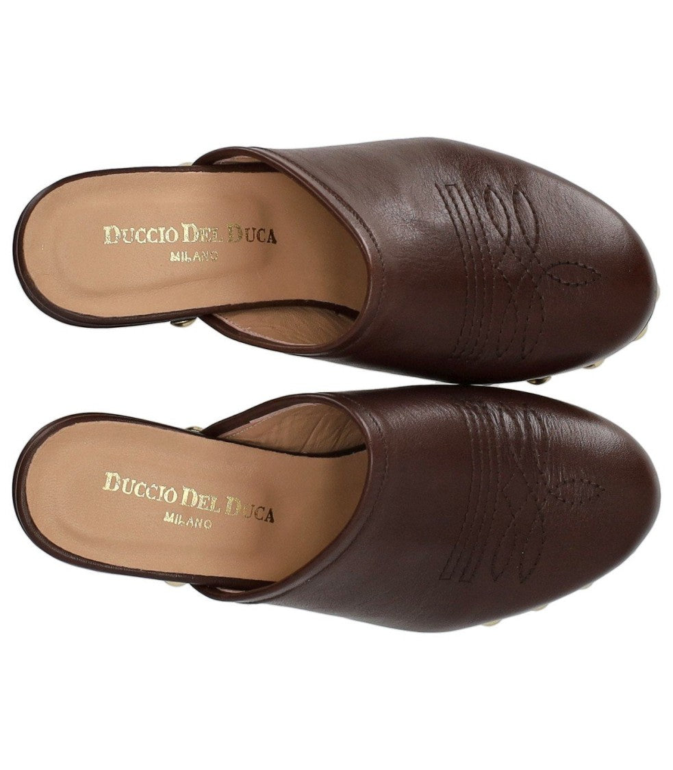 Duccio Del Duca Brown Heeled Clog
