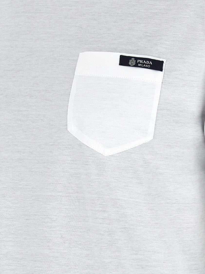 Prada Reversible Cotton Jersey Crew Neck T-Shirt With Distinctive Logo