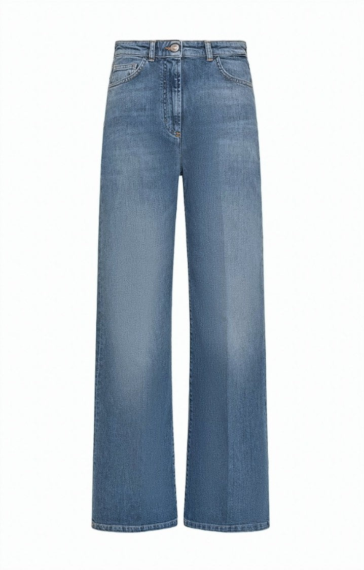 Seventy High-Waisted Five-Pocket Wide-Leg Jeans
