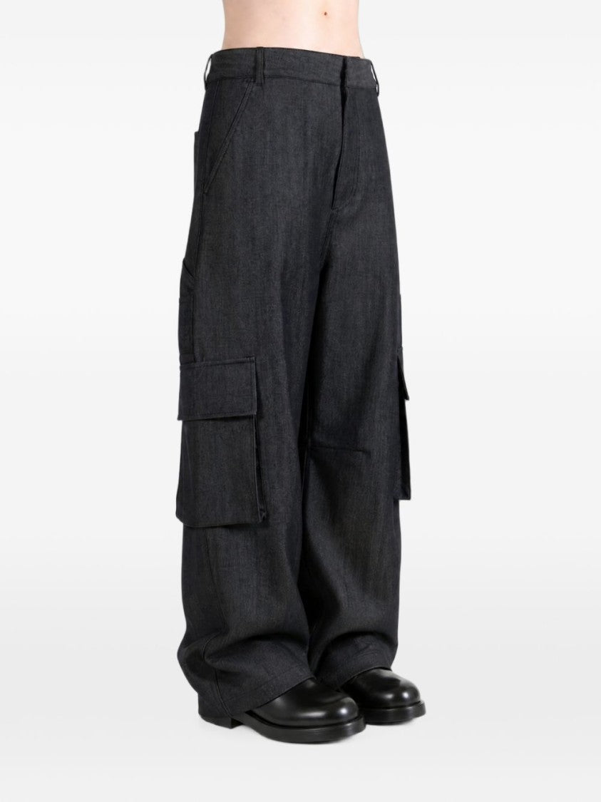 Balenciaga Relaxed Wide-Leg Multi-Pocket Cargo Pants