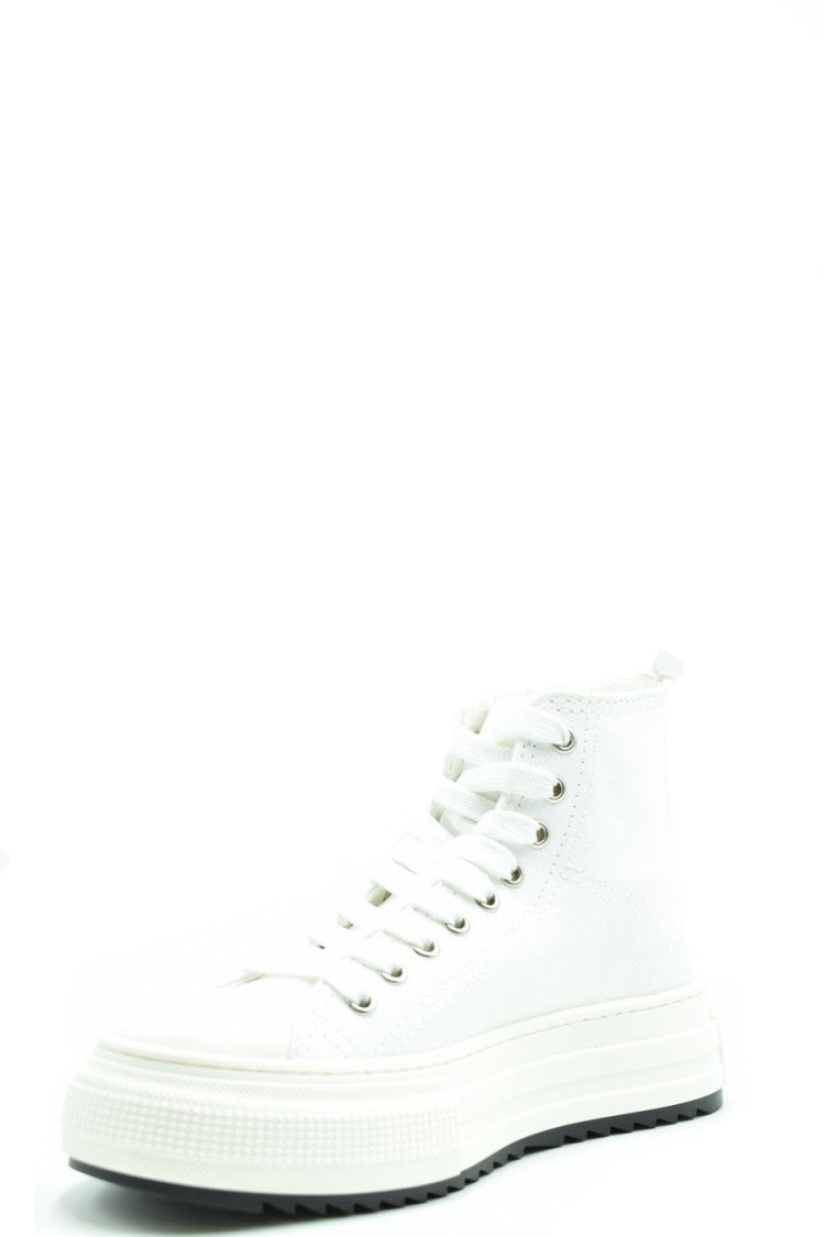 Dsquared2 White Fabric Lace-Up Sneakers