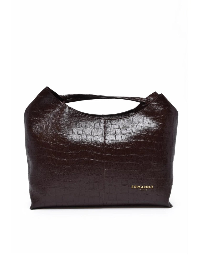 Ermanno Firenze Veronica Shoulder Bag With Textured Crocodile Finish