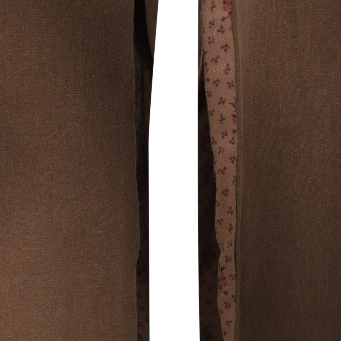 Vivienne Westwood Wide-Leg Linen Trousers With Adjustable Drawstring And Floral Lining