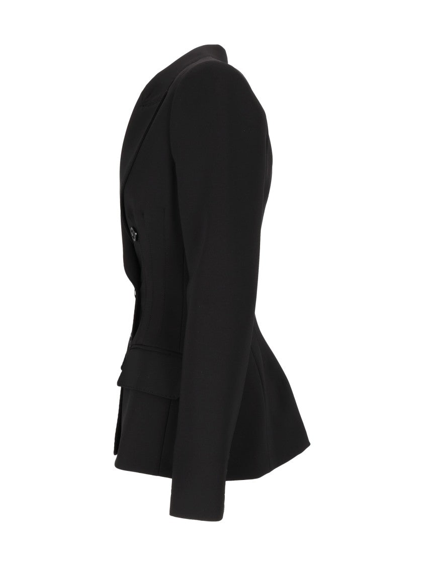 Elisabetta Franchi Double-Breasted Tailored Jacket With Classic Lapel And Flap Pockets