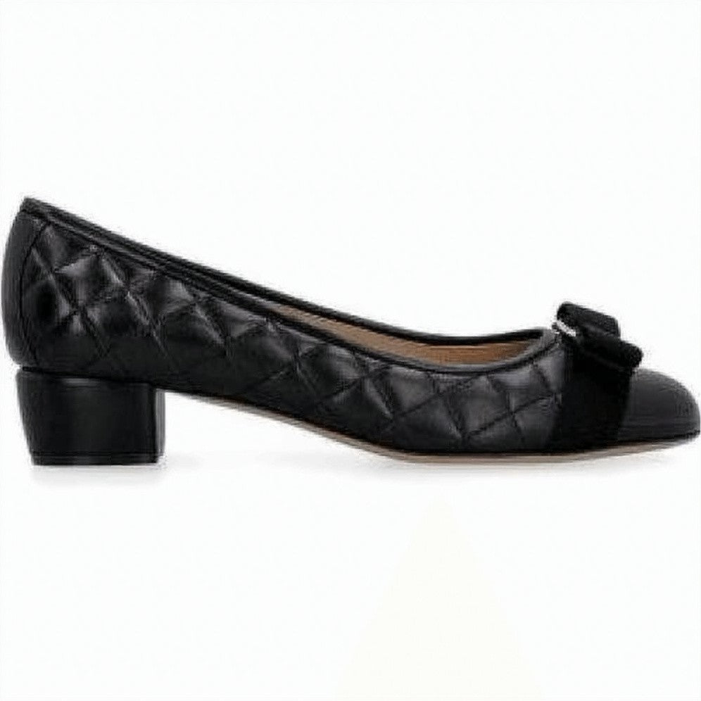 Salvatore Ferragamo Quilted Leather Low-Heeled Pumps