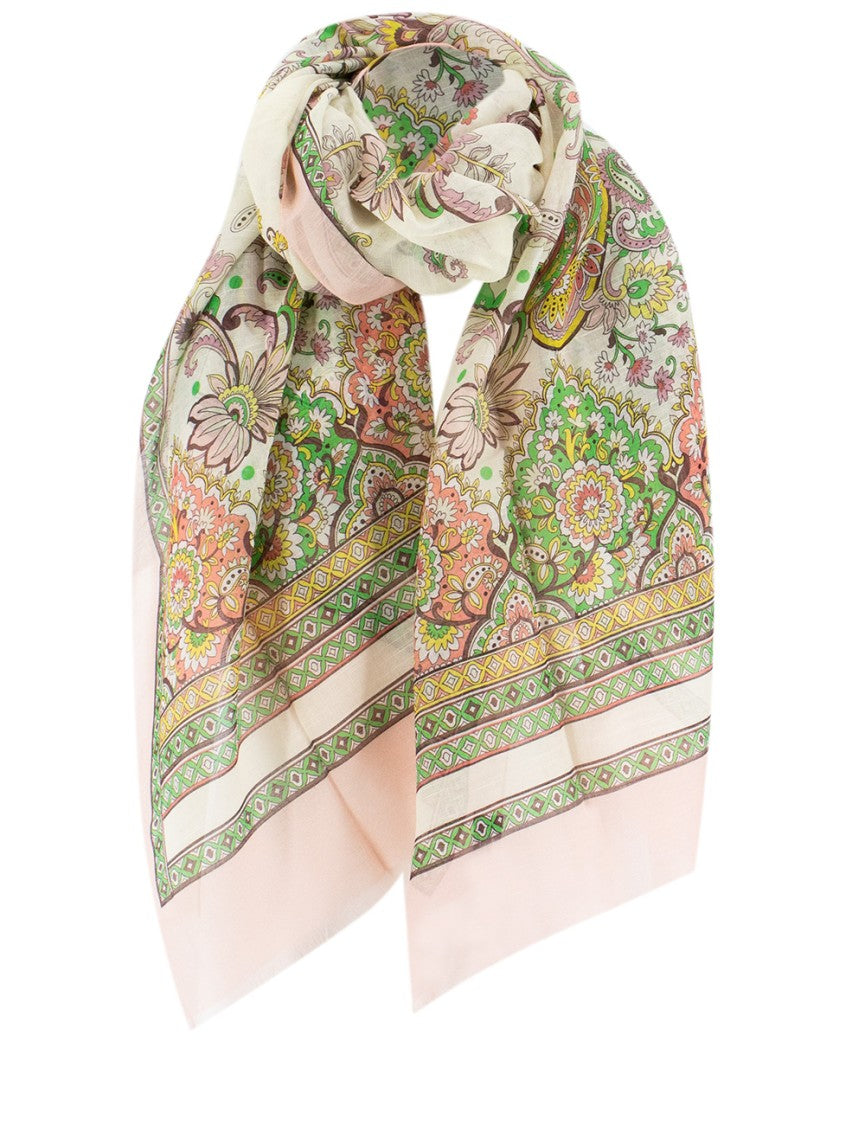 Etro Paisley Motif Scarf With Floral Design