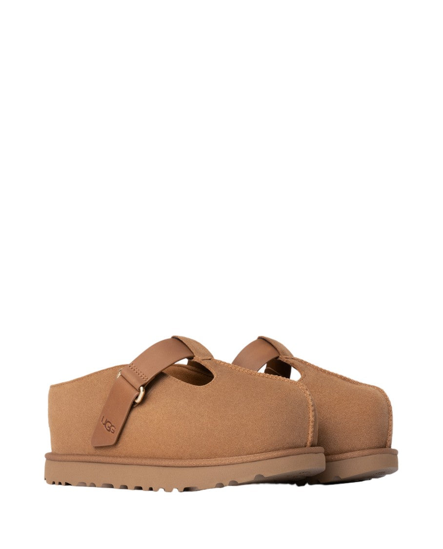 Ugg Shearling-Lined Suede Clog With Logo Embossing