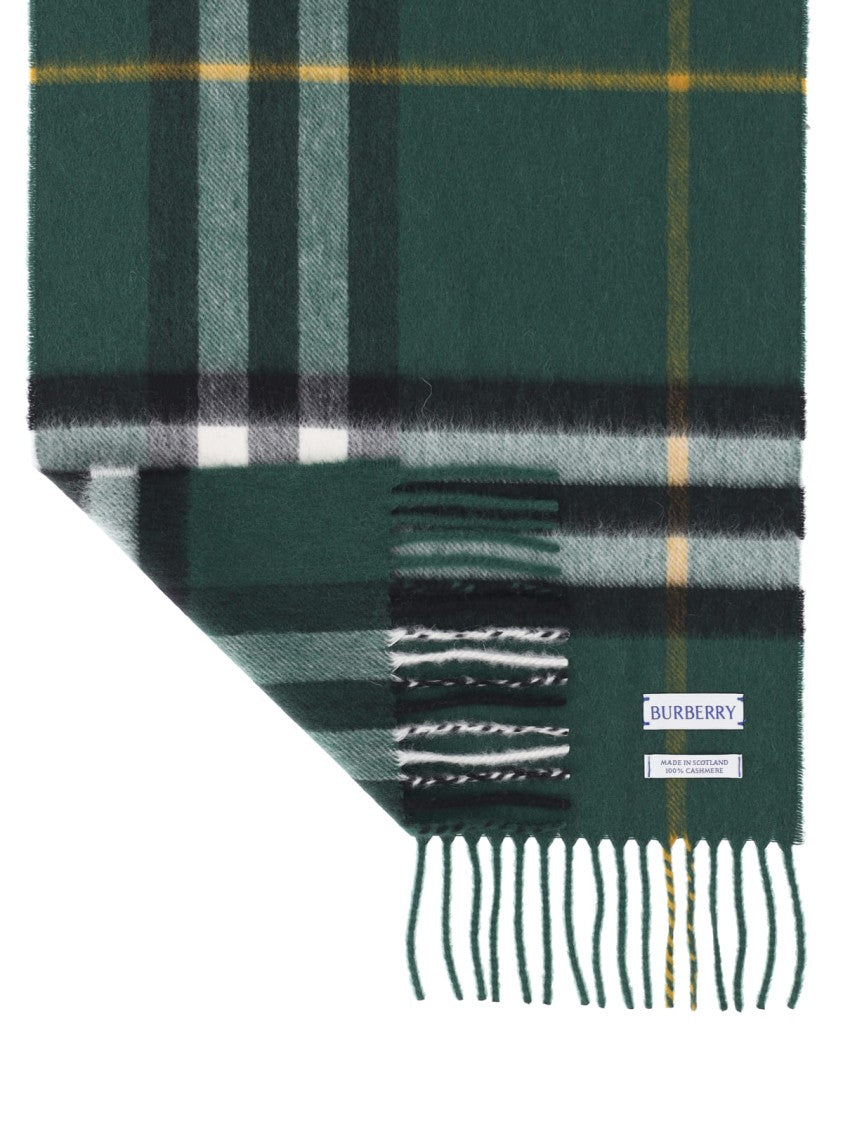 Burberry Check Cashmere Scarf – Dark Green