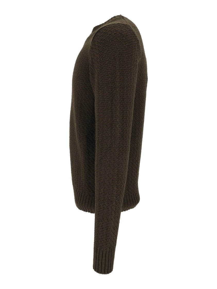 Circolo 1901 Textured Knit Cropped Wool Sweater