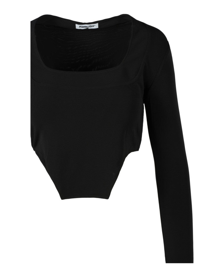 Ambush Square Neck Fitted Crop Top
