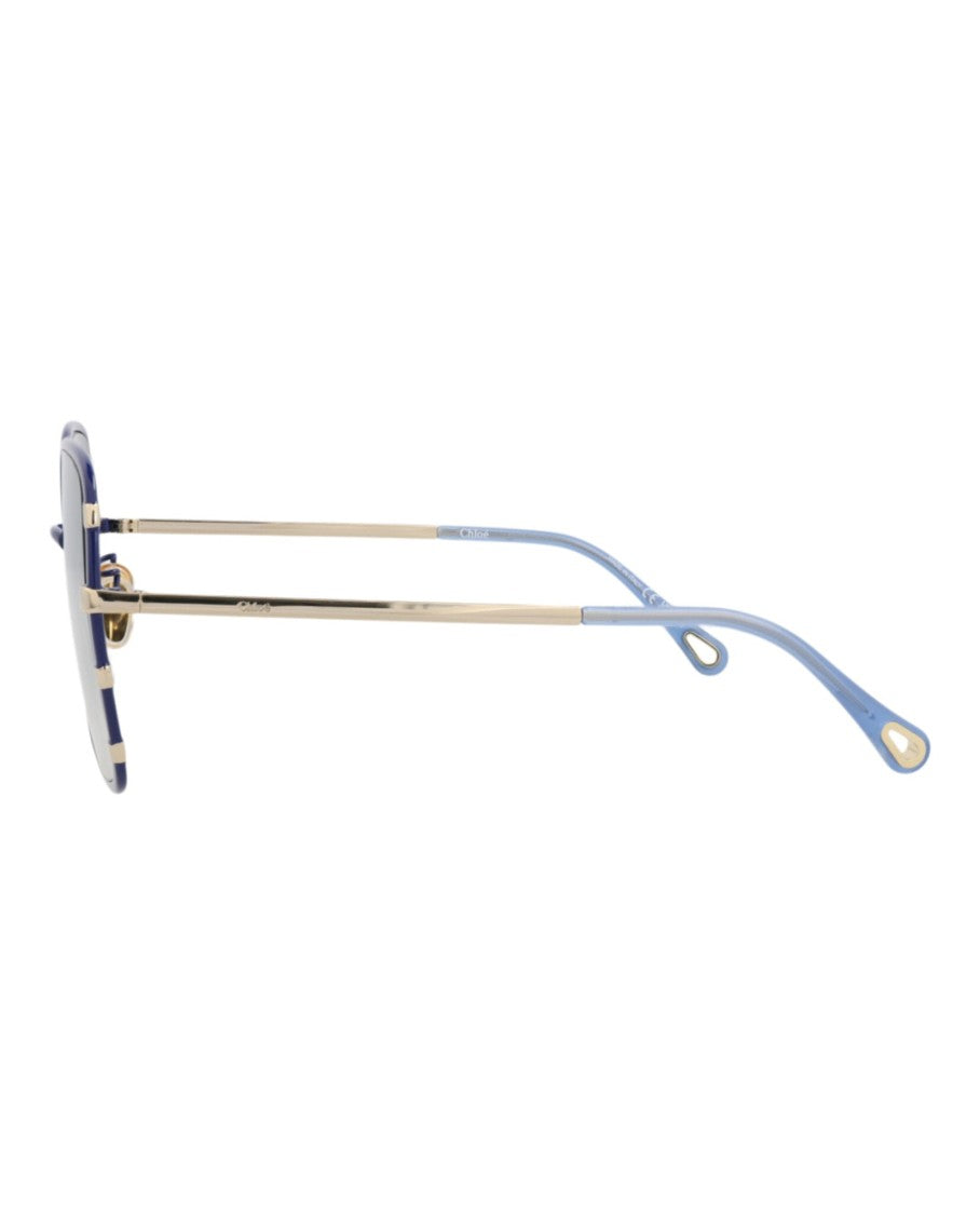 Chloé Square-Frame Metal Sunglasses