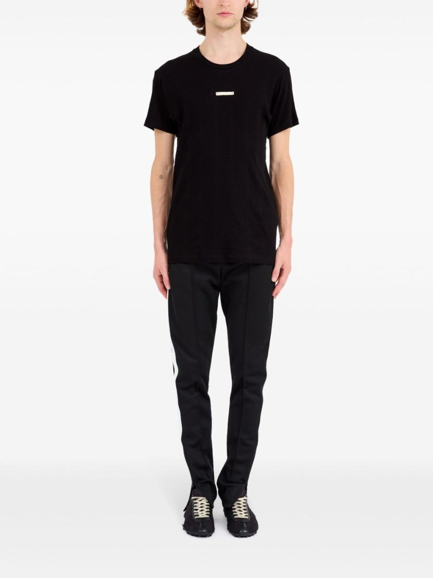 Maison Margiela Minimalist Black T-Shirt With Signature Four-Stitch Logo