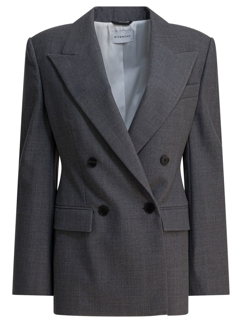 Givenchy Double-Breasted Wool Blazer With Structured Construction