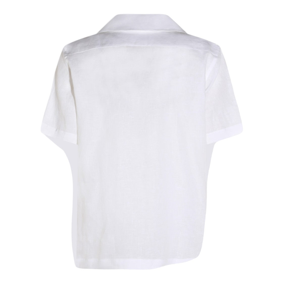Lardini Short-Sleeved White Shirt With Notched Collar