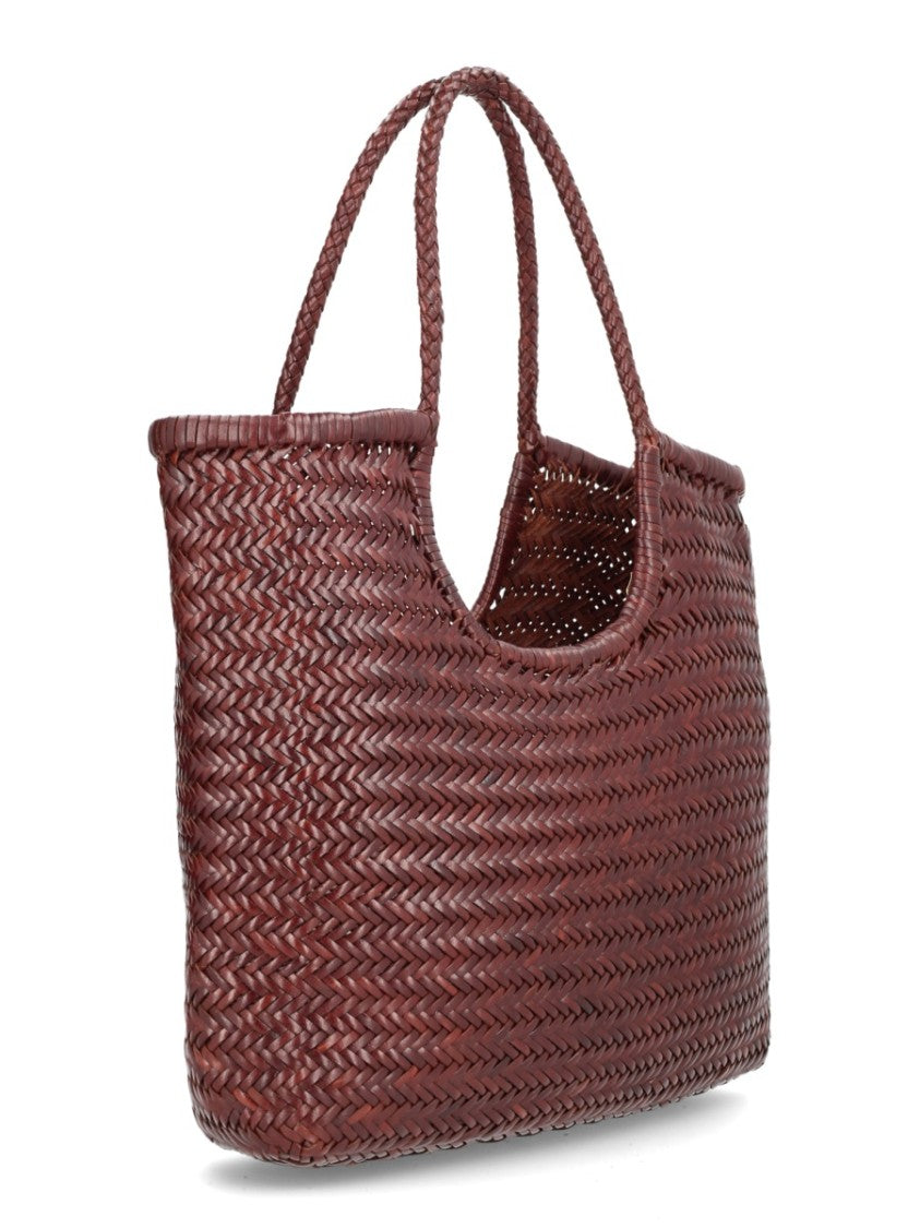 Dragon Diffusion Dark Brown Diagonal Woven Tote Bag