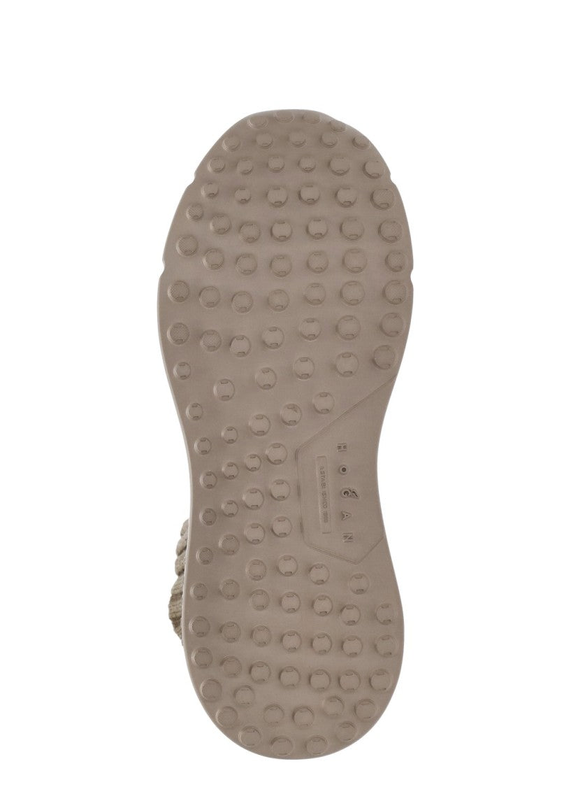 Hogan High-Top Suede Sneakers With Elasticated Fabric Panels
