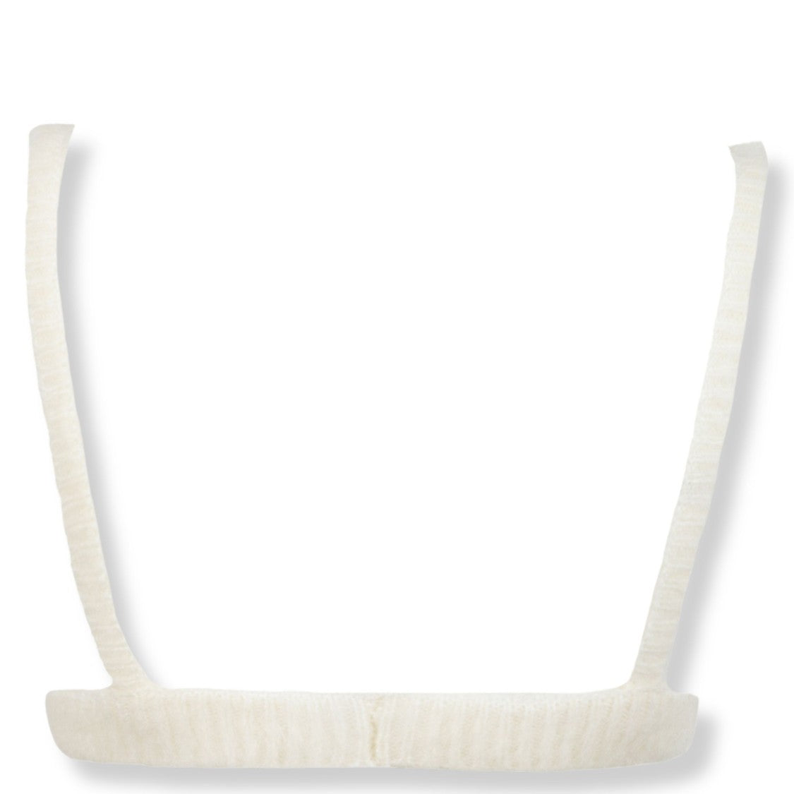 Alessandra Rich Carded Mohair Knit Bra With Delicate Embroidery