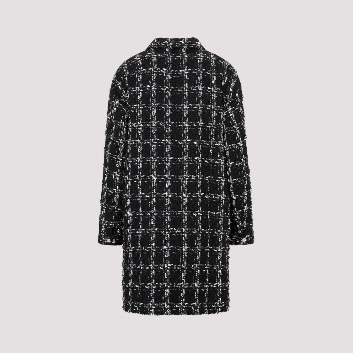 Giambattista Valli Black And White Checked Bouclé Coat