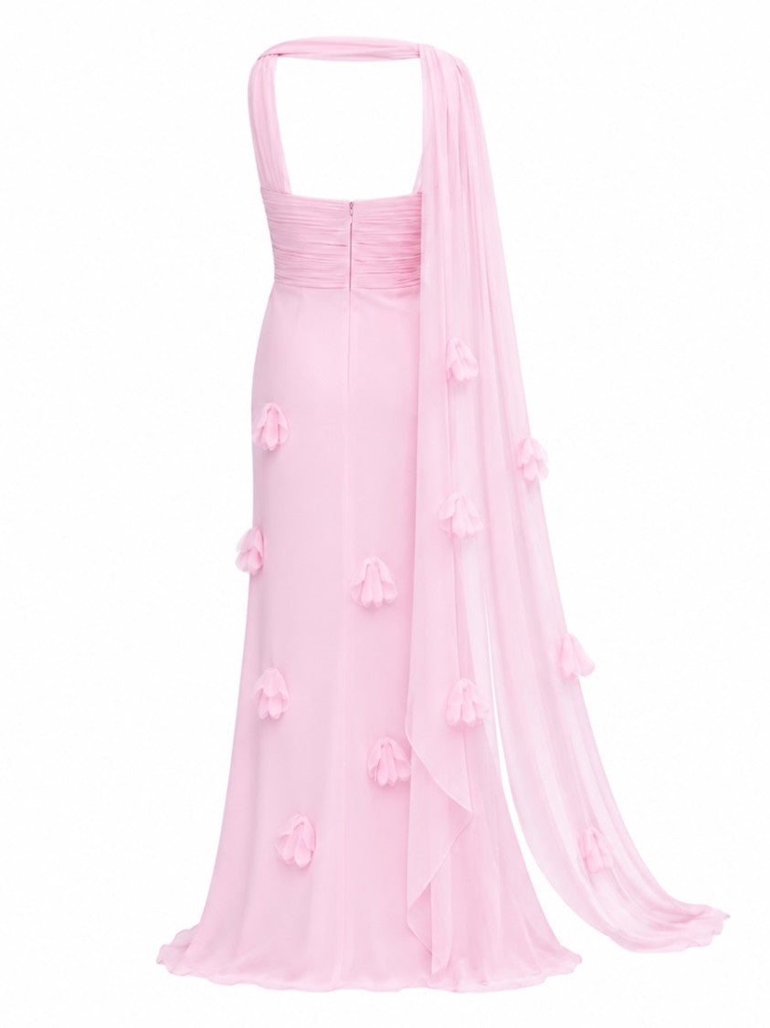 Self-Portrait Sweetheart Neck Flower Appliqués Dress