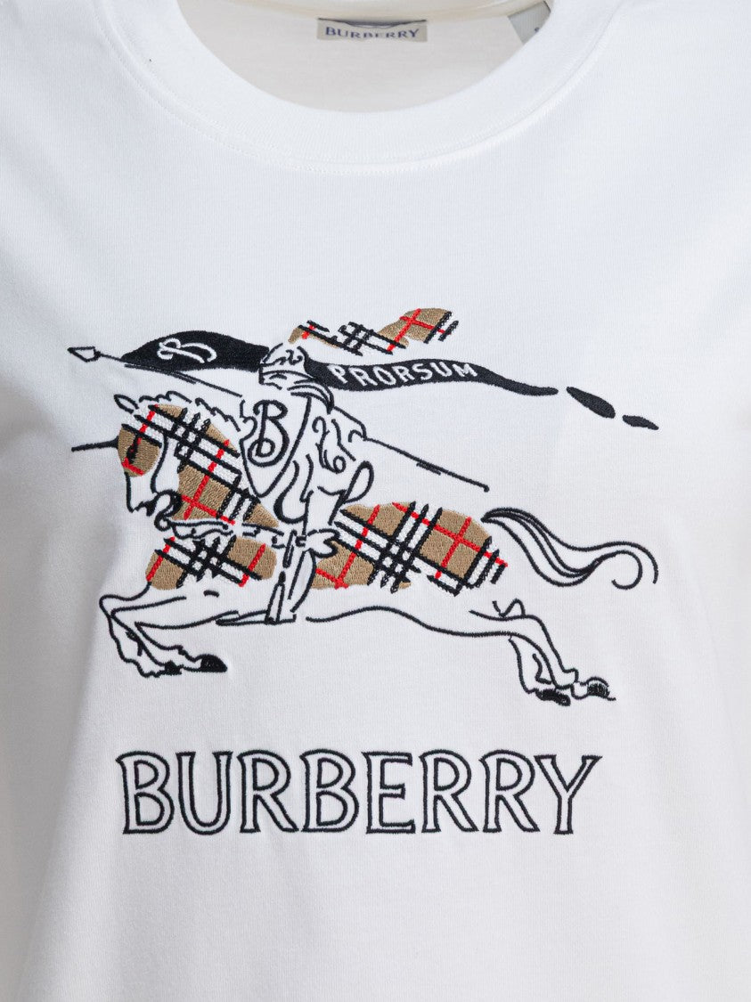 Burberry Lightweight Cotton Jersey T-Shirt With Chain-Stitch Embroidery